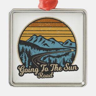 Going To The Sun Road Montana Retro Metal Tree Decoration