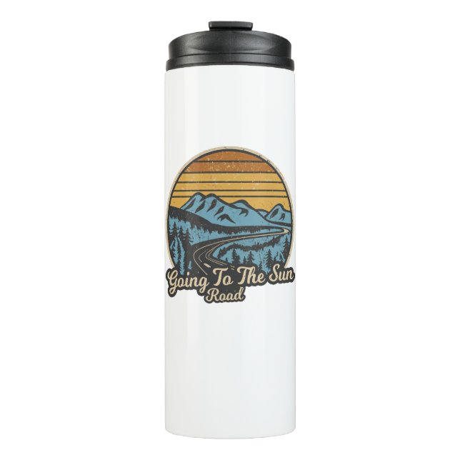 Going To The Sun Road Montana Retro Thermal Tumbler (Front)