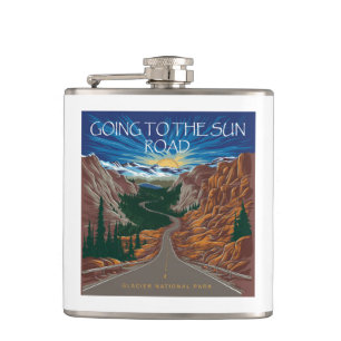 Going To The Sun Road Montana Vista Hip Flask