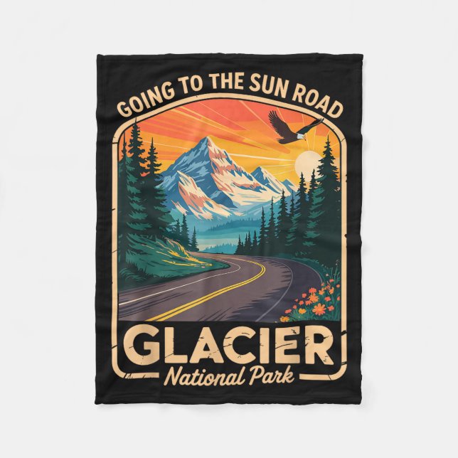 Going To The Sun Road Shirt Montana T Shirt Glacie Fleece Blanket (Front)