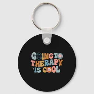 Going To The Therapy Is Cool Retro Feminist Key Ring