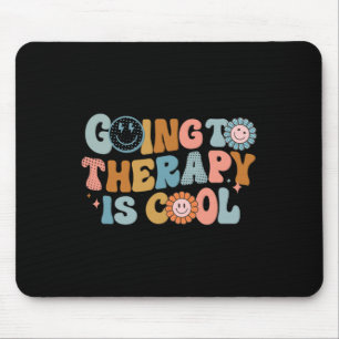 Going To The Therapy Is Cool Retro Feminist Mouse Mat