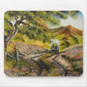 Going to town Painitng by David Paul Mouse Mat
