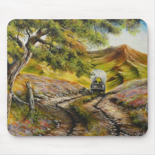 Going to town Painitng by David Paul Mouse Mat (Front)