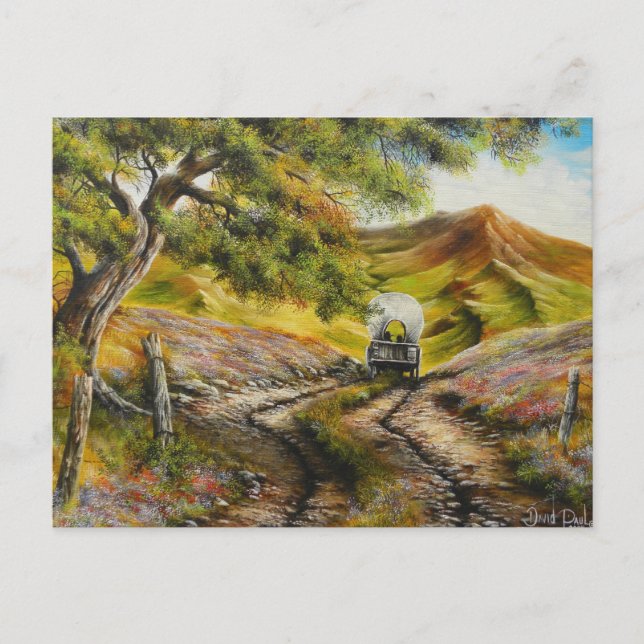 Going to town Painitng by David Paul Postcard (Front)