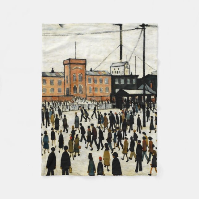 Going To Work L.S Lowry Fleece Blanket (Front)