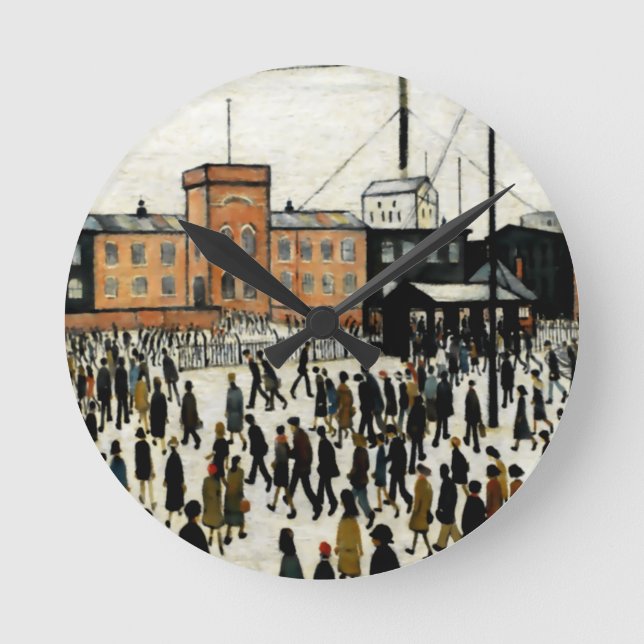 Going To Work L.S Lowry Round Clock (Front)