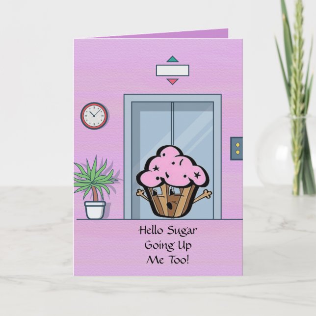 Going Up Cupcake Greeting Card (Front)