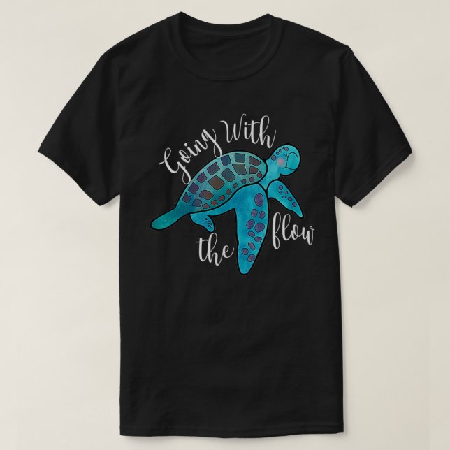 Going with the Flow Sea Turtle T-Shirt (Design Front)