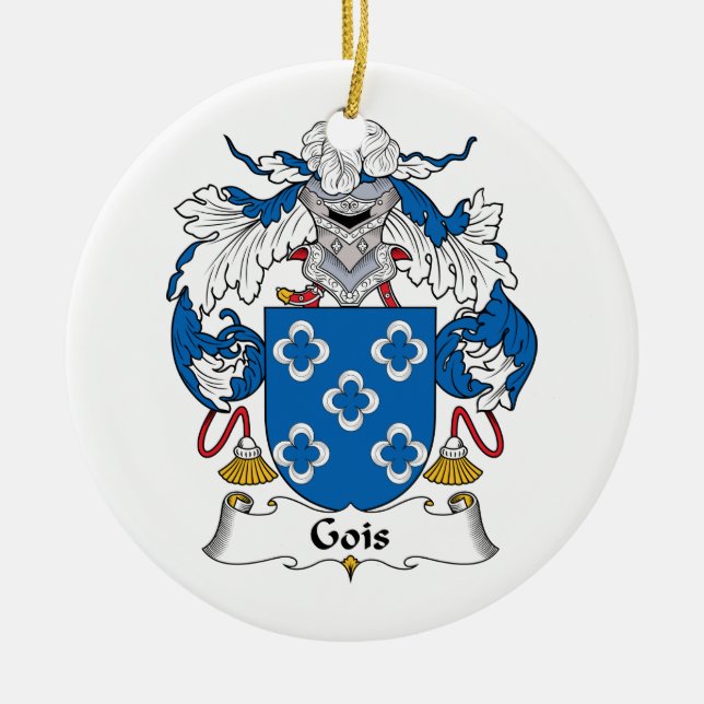Gois Family Crest Ceramic Tree Decoration (Front)