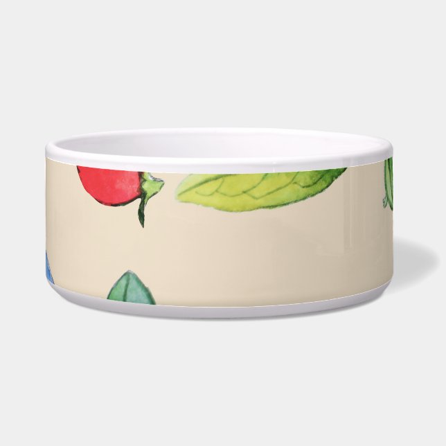 Goji, blueberry: watercolor illustration pattern. (Front)