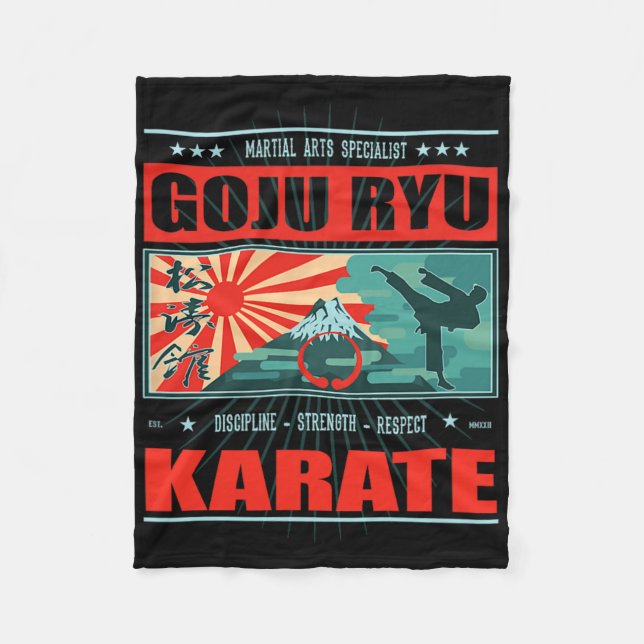 Goju Ryu Karate Kanji  Fleece Blanket (Front)