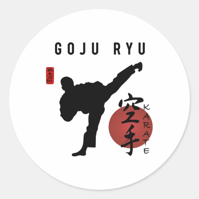 Goju Ryu Karate Uniform Goju Ryu Uniform Calligrap Classic Round Sticker (Front)