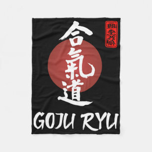 Goju Ryu Karate Uniform Goju Ryu Uniform Calligrap Fleece Blanket