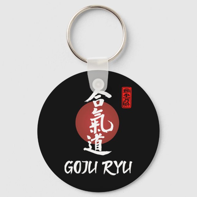 Goju Ryu Karate Uniform Goju Ryu Uniform Calligrap Key Ring (Front)