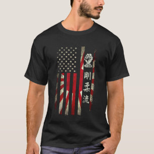 Goju Ryu Karate USA American Japanese Flag Dojo Ma T-Shirt