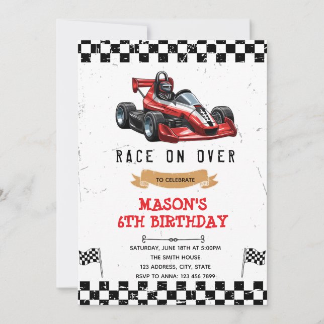GoKart birthday Invitation (Front)