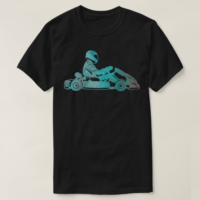 Gokart Kart Racing Driver Karting Retro Gift 8 T-Shirt (Design Front)