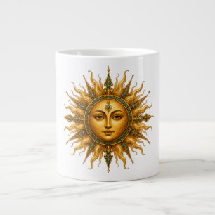 Gol Bano Collection   Persian Golden Sun Wall Cloc Large Coffee Mug