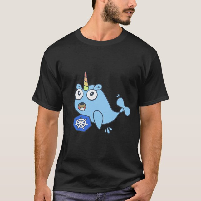 Golang gopher Docker unicorn with Kubernetes T-Shirt (Front)
