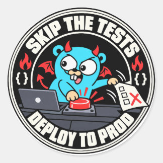 Golang Gopher mascot programming demon Classic Round Sticker