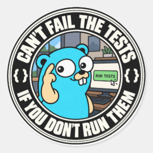 Golang Gopher Test meme Classic Round Sticker
