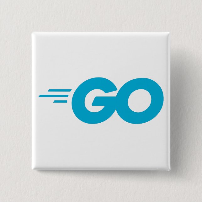Golang Logo (Go Programming Language) 15 Cm Square Badge (Front)