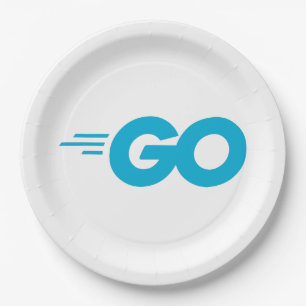 Golang Logo (Go Programming Language) Paper Plate