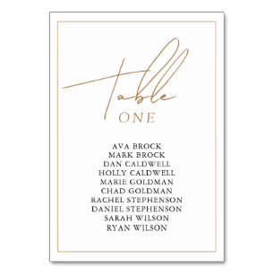 Gold1 Sign–Elegant Wedding Seating Chart Printable Table Number