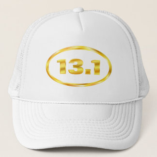 Gold 13.1 Half Marathon Oval Trucker Hat