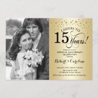 Gold 15th Wedding Anniversary with Photo