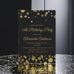 Gold 18th Birthday Party Gold Confetti Invitation<br><div class="desc">Gold Eighteenth Birthday Party Gold Confetti Invitation. The Gold and Black 18th Birthday Party Invitation is perfect for a modern eighteen Birthday Party.</div>