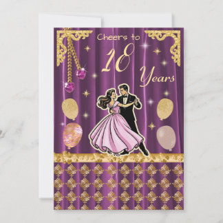 Gold 18th Birthday | Step into adulthood in style Invitation
