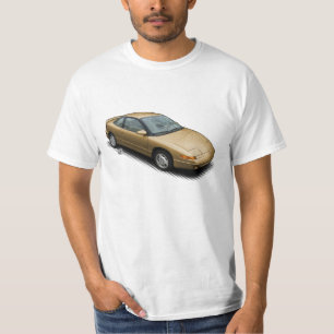 Gold 1991 Saturn SC2 on White T-Shirt