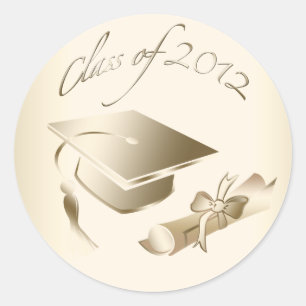Gold 2012 Graduation Cap & Diploma Seals