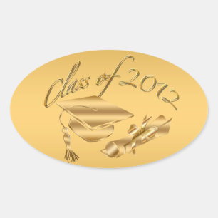 Gold 2012 Graduation Cap & Diploma Seals