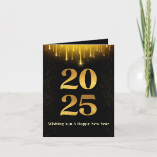 Gold 2025 New years celebration Holiday Card