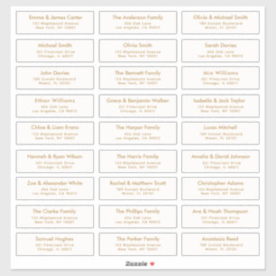 Gold 27 Custom Guest Names Address Wedding Labels