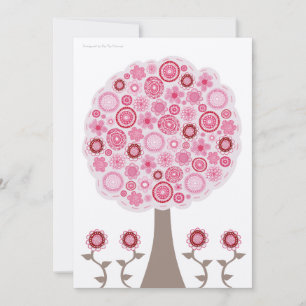 Gold 30th Birthday Designer Pink Tree Invitation