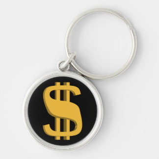 Gold 3D Dollar Sign Keychain