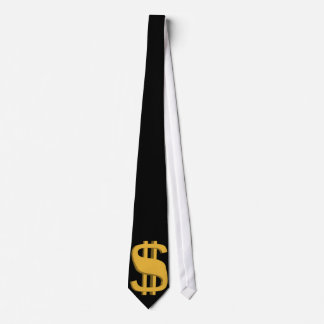 Gold 3D Dollar Sign Necktie