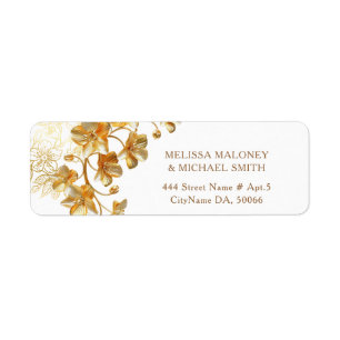 Gold 3D Flowers Wedding