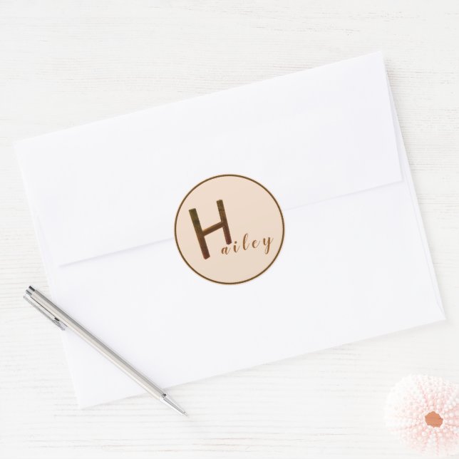 Gold 3D Letter H Stickers (Envelope)