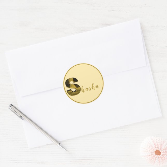 Gold 3D Letter S Stickers (Envelope)