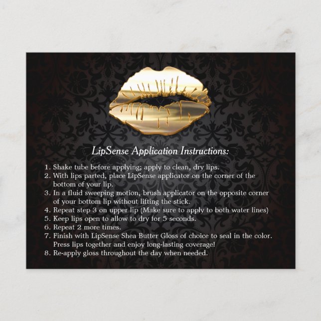 Gold 3D Lips Beauty Salon Makeup Instruction Tips Flyer (Front)