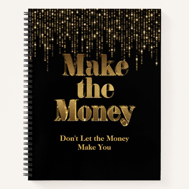 Gold 3D Make the Money Notebook (Front)
