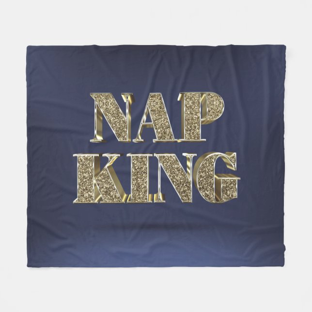 Gold 3D NAP KING Fleece Blanket (Front (Horizontal))