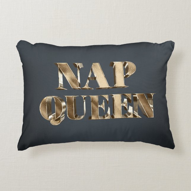 Gold 3D Nap Queen Decorative Cushion (Front)