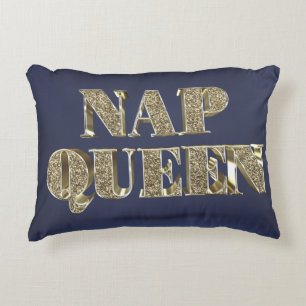Gold 3D NAP QUEEN Decorative Cushion