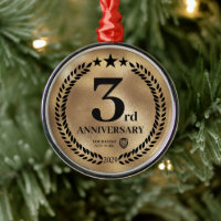 Gold 3rd Anniversary Business Logo Christmas